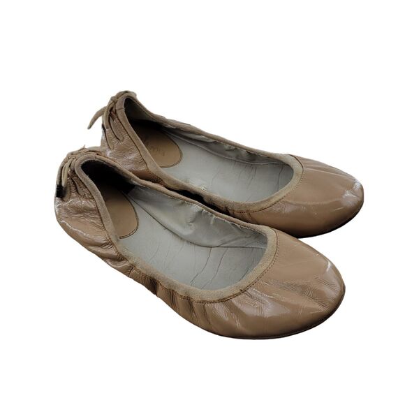 Maria Sharapova x Cole Haan Ballet Flats Size 7.5 B Neutral Beige Patent Leather - Picture 2 of 9